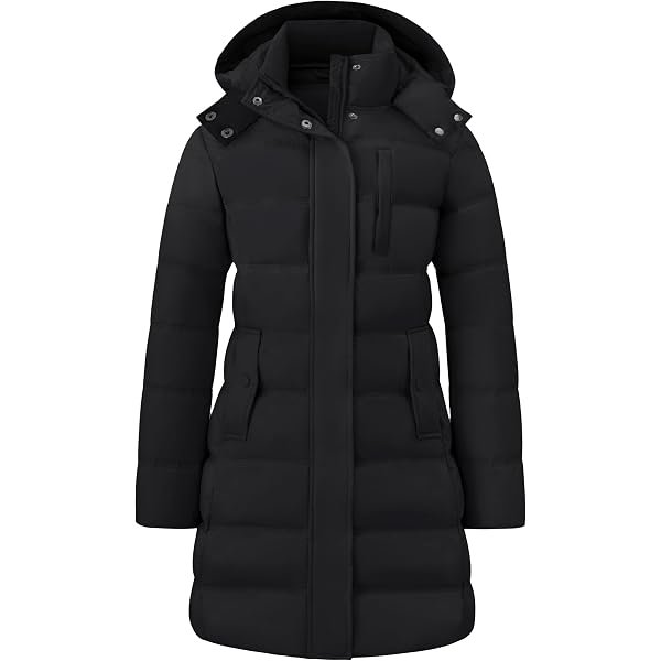 Women's Mid-Length Lightweight Puffer Jacket Warm Windproof Winter Coat