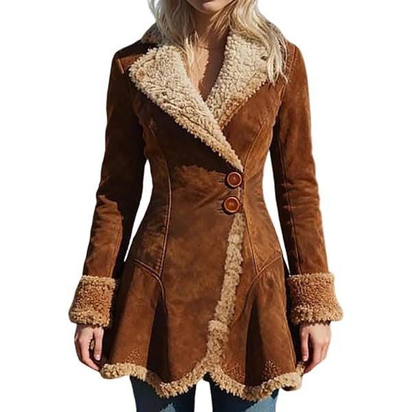 Womens Sherpa Lined Suede Jacket 2025 Fall Fashion Outfits Slim-Fit Faux leather Fleece Jackets Winter Coats